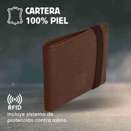 ROUTE 66 Men's Wallet with Wallet, Credit Card Holder for Men, Leather Wallet with RFID Men, Leather Wallet, Daniel, Brown, Estándar