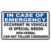 StickerTalk Occupant in Vehicle is Special Needs Vinyl Sticker, 5