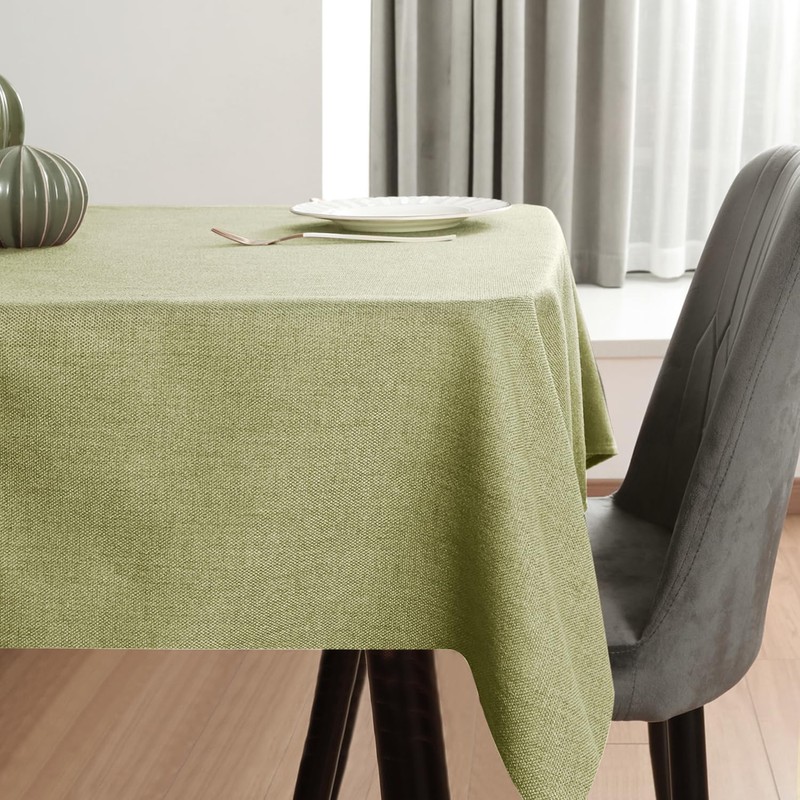 WAITER TREE Rectangle Tablecloth Wrinkle Resistant Waterproof Linen Textured Table