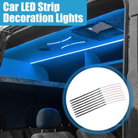 A ABSOPRO 12V 15 LED Strip Light Flexible 30cm Car Interior Decorative LED Lamp Ice Blue (Set of 8)
