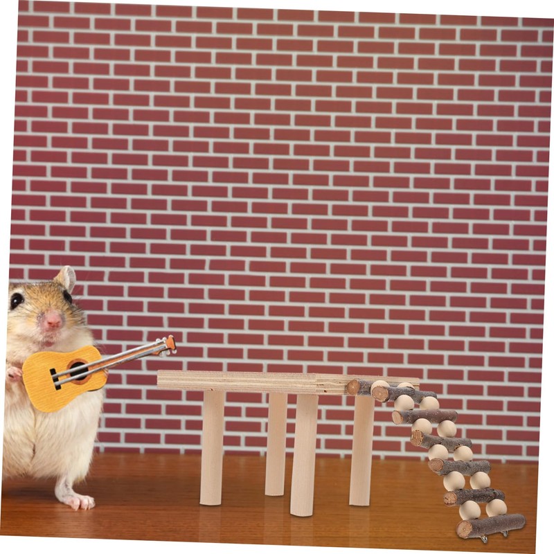 NOLITOY 1pc Hamster Standing Platform Wooden Climbing Ladder for Hamster