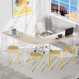 VECELO 12-Piece Stacking Stools, 17.7 Inch Standard Height, Portable Stackable Colorful Decoration Stools for School Classroom and Office Use, Yellow