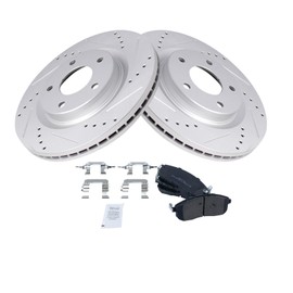 TRQ Front Performance Brake Pad & Rotor Kit Brake Pads Brake Rotors Set Semi-Metallic Compatible with 2011-2017 Nissan Juke 2017-2019 Sentra