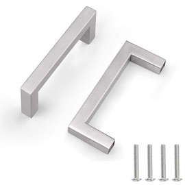 Drenky 2 Pieces Silver Stainless Steel Door Knobs Furniture Handle with Screw for Drawer Cabinet Furniture Kitchen Home Decoration Hole Spacing 96mm