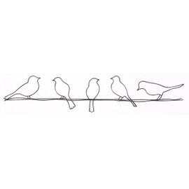 Graham & Brown 41-221 Bird on a Wire Metal Wall Art, Black, 5.00" x 23.00"