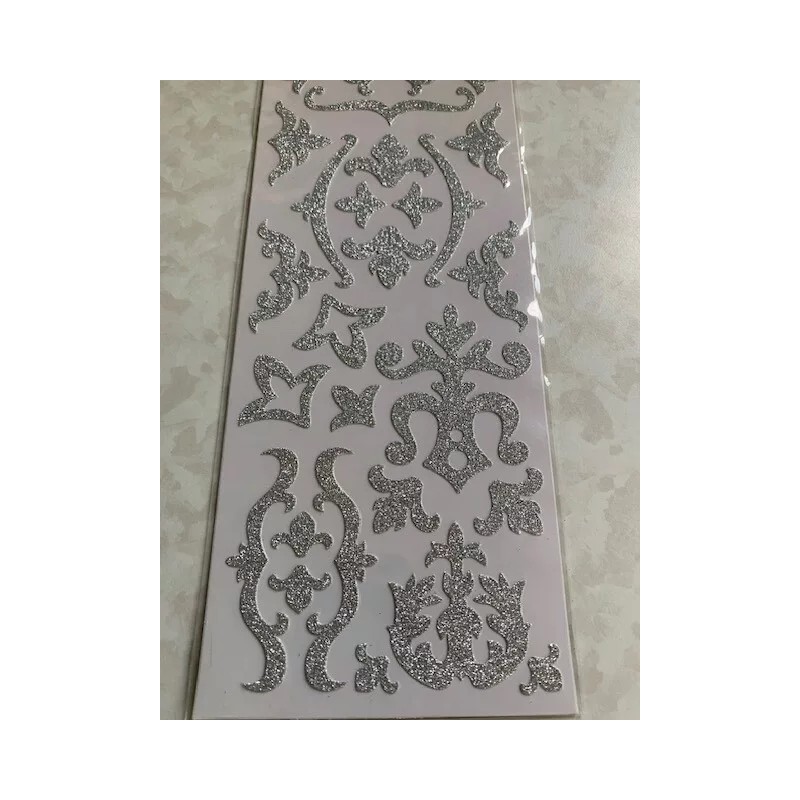 GLITZ & GLITTER 3D 2-SIDED STICKERS SILVER GLITTER DESIGNS MULTI-DESIGNS