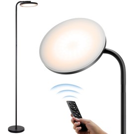 Shalomlite Minimalist Floor Lamps for Living Room, Office Standing Lamp, 3000-6000Kelvin, 36W CRI 90 LED Rotatable Head, Up and Down Torcheier Light 1H Timer, for Office, Bedroom, Kitchen Island Table