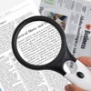 Handheld LED Magnifying Glass with Dual Lenses for Reading, Coins