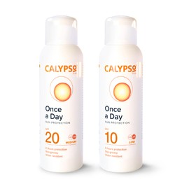Calypso Once A Day Sun Protection Gel SPF20 and SPF10 - Multipack 2 × 200ml ǀ 8 hours Sunscreen, UVA and UVB Protection, Water Resistant, Non-Greasy