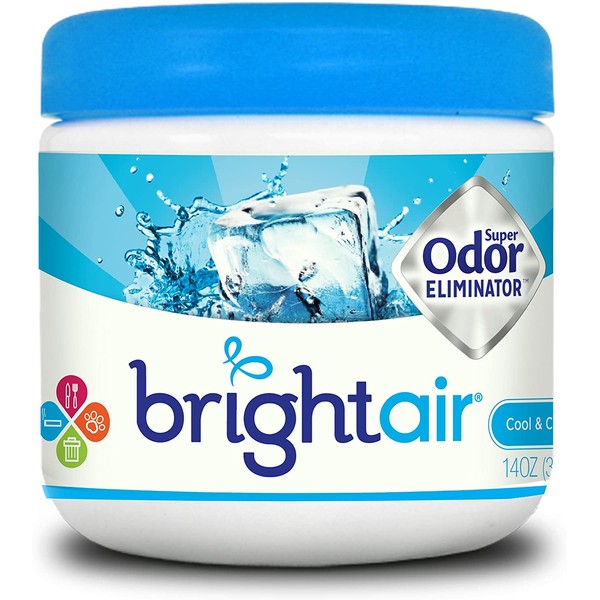 Bright Air 900090 Solid Air Freshener and Odor Eliminator, Cool and Clean Scent, Blue, 14 Ounces