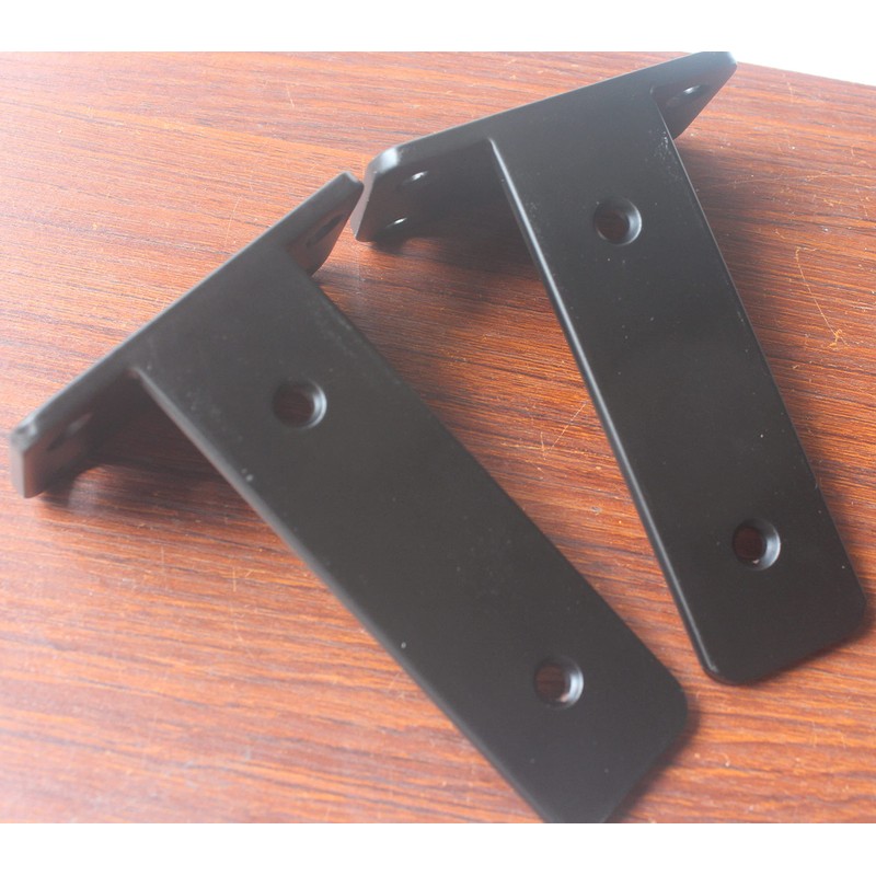 4 Pack - 5 inch Black Hidden L Shelf Bracket