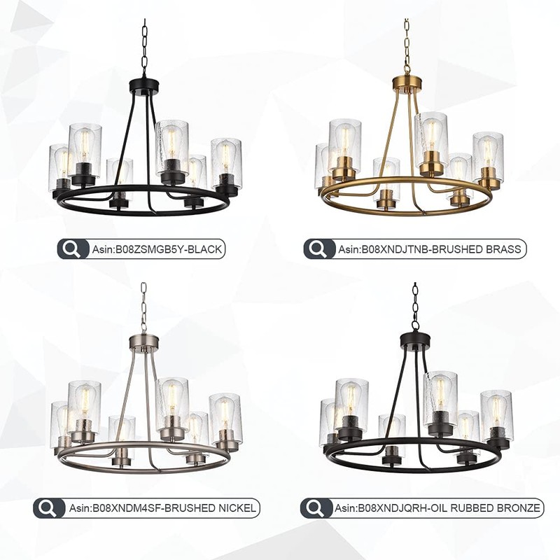 WINSHEN Cylinder Seeded Glass Lamp Shades, Bubble Glass Replacement Lampshades