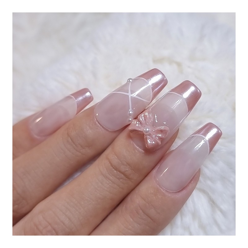 Pearl Ballet Core Handmade Nail Tips - Ballerina / 진주알