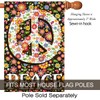 Morigins Love Peace Flower Garden Yard Flag Double Sided Celebrate