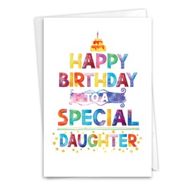 NobleWorks Birthday Greeting Card (Daughter) with 5 x 7 Inch Envelope (1 Card) Bday Special Daughter C8689BDG