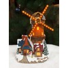 MOMENTS IN TIME Polyresin Christmas Village Building, Windmill with Village