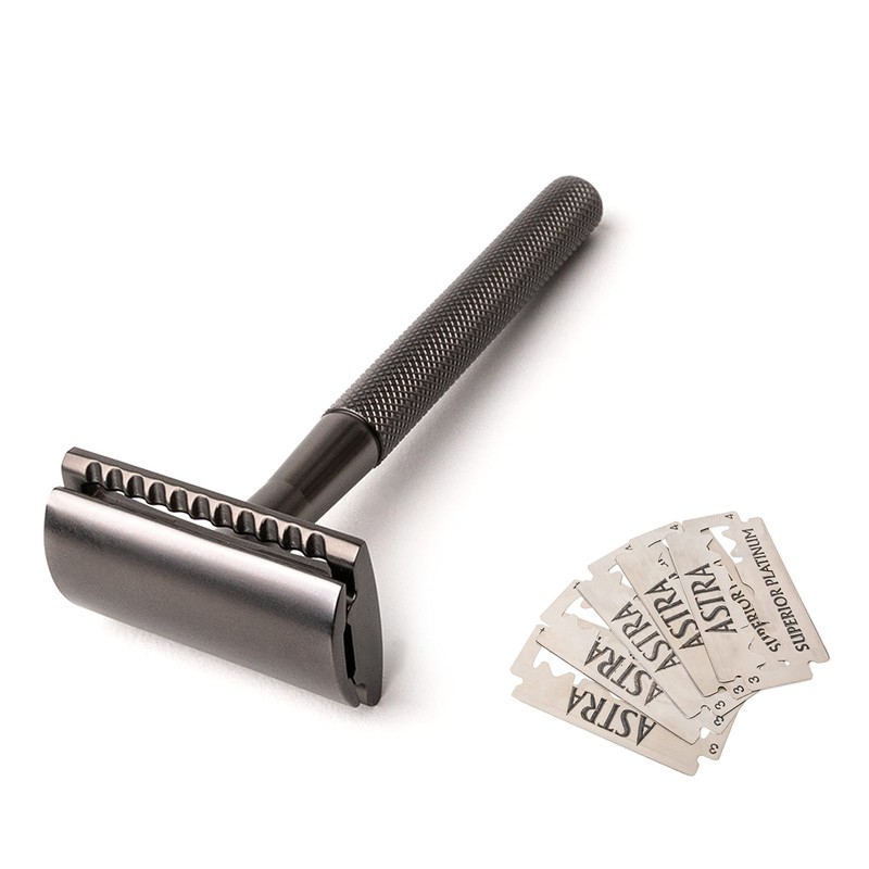 ANYMALE® Safety Razor Black Edition - Includes 5 ASTRA Blades