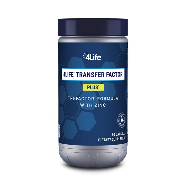 4LIFE TRANSFER FACTOR PLUS Tri-Factor Formula - Immune System Support with Zinc, Super Mushroom Blend (Maitake, Shiitake, Agaricus), and Extracts of Cow Colostrum and Chicken Egg Yolk - 60 Capsules