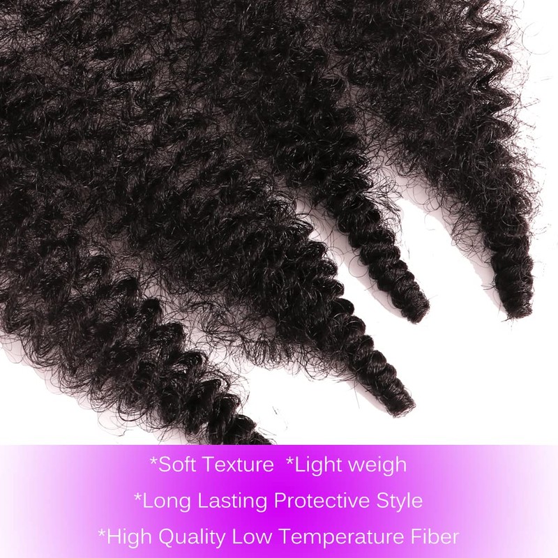 Seimainurs Springy Afro-Twist-Haarverlängerung, Marley-Haar, gedreht, für weiche Locken, synthetisches, vorgetrenntes