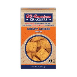 All-American Snack Crackers, Crispy Cheese, 4 Ounce (Pack of 6), Made with Real Parmesan and Cheddar Cheese, Non-GMO, Kosher