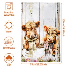 Throw Blanket for Kids, Cow Blankets, Throw Blanket Soft Cover Flannel Cozy Plush Fleece Blanket Cartoon Anime Quilt Spread Perfect for Home, Bedroom, Sleepovers & Camping