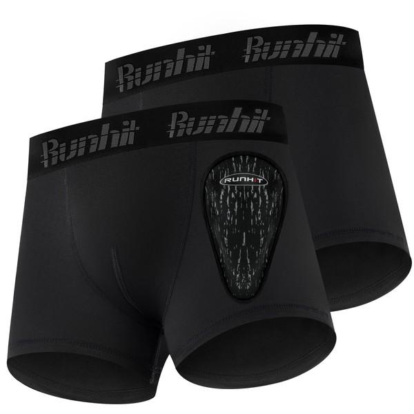 Runhit 2 Pack Boys Cup Underwear Baseball Football Cup Boxer