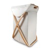 X Frame Laundry Hamper Bamboo Wood Hamper with Lid for