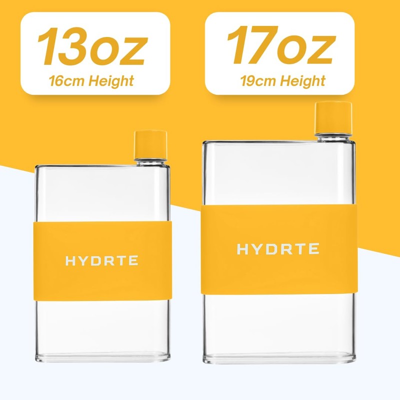 Hydrte | The Slim Water Bottle | Leakproof Flat Water