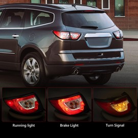 Huray Left Outer Tail Light Fit for Chevy Traverse 2013-2017, LH Taillight OE Style Tail lamp Rear Brake Lamp Replacement for 84266019 23301756 GM2804112 Driver Side