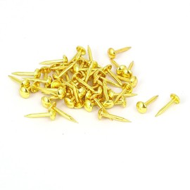 sourcingmap Home Furniture 5mm x 12mm Upholstery Thumb Tack Nail Push Pin Gold Tone 50pcs