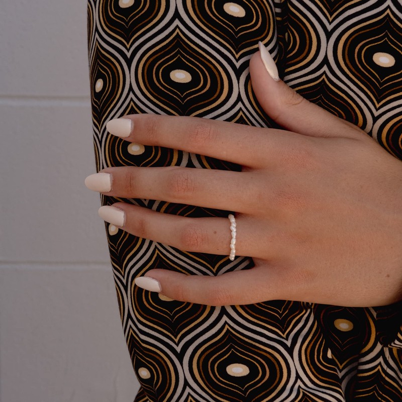 Aurelia Mae Tiny Baby Pearl Band Delicate Rice Pearl Stretch