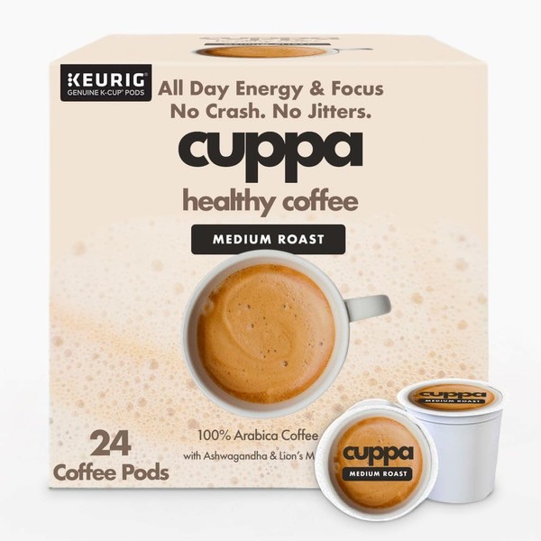Cuppa Healthy Mushroom Coffee Single Serve Pods (K-Cups) with Lion's