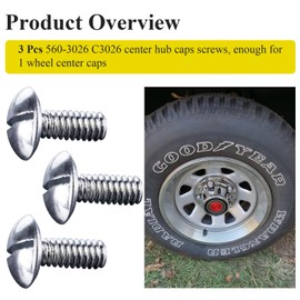 3 Pcs 560-3026 C3026 Wheel/Center Caps Screws Kits, Compatible with 1980-1996 Ford F-150 & Bronco, 1992-1996 Van, Enough for 1 Wheel Center Hub Caps