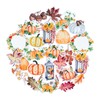 Navy Peony Cute Pumpkin Fall Stickers (25 Pieces) | Waterproof