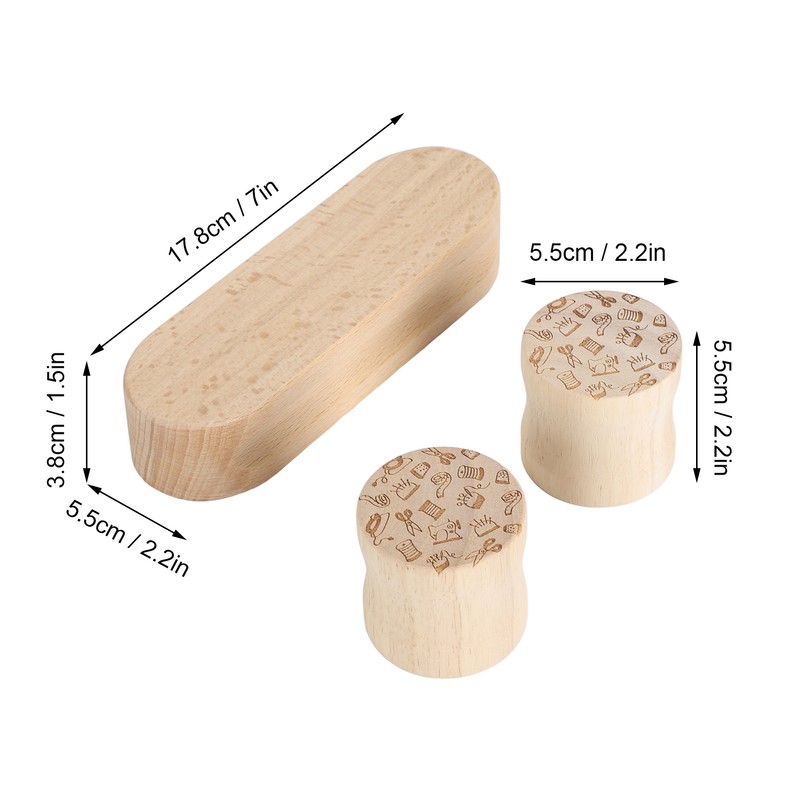 Quilters Clapper 17.8cm Wood Quilting Tailors Sewing Set Multifunction with