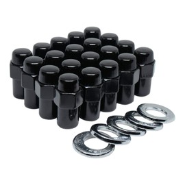 Cragar Standard Mag Lug Nut 7/16"-20 Black with Chrome Offset Washer Set of 24 Pcs