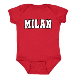 Milan - World Retro Club Kid's Bodysuit for Soccer Fans (Red,6M)