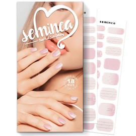 Seminca Semi Cured Gel Nail Strips-Salon Quality Semi-Cured Gel Press On Nails Stickers Strengthening Quick DIY Nail Art Manicure Kits for Women at Home 14-Day Wear(Sweet Blush)