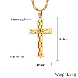 Rehoboth Men's Irish Celtic Knot Cross Pendant Necklace for Womens Mens Stainless Steel 24 Inch Chain
