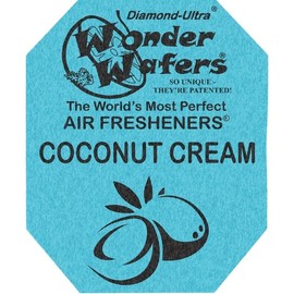 Wonder Wafers Car Air Freshener, Under Seat Air Freshener, Stand-type, Thin, Inconspicuous Air Freshener, Room Entrance, Evenly Scented, Made in U.S.A (Coconut Cream)