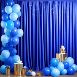 Royal Blue Backdrop Curtains for Parties, Soft Fabric Drapes Royal Blue Curtain Backdrop for Birthday Party Decorations Background for Photography 4x10ft, 2 Panels