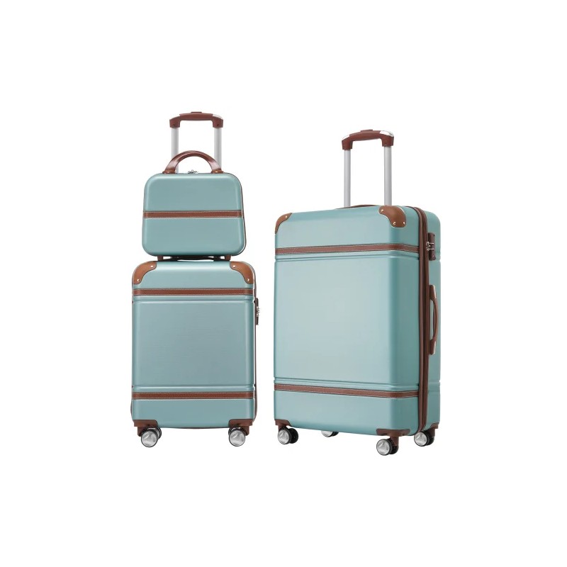 FCJ Luxury 3-Piece Hardshell Luggage Set 20x24 Spinner Suitcase with