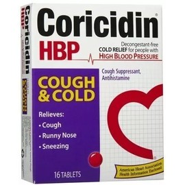 Coricidin HBP Cough & Cold Cough Suppressant Antihistamine Tablets 16 Ct 5 Pack 41100811387