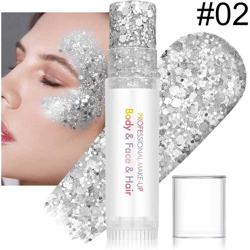 Stick De Purpurina Para El Rostro Gel Reluciente De Colores