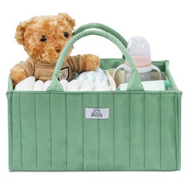 Babyfy Diaper Caddy Organizer, Stylish Nursery Storage Basket for Newborn Essentials. Perfect Baby Shower Set, Fitting Seamlessly into Diaper Stations and must-have for parenting journey (Sage Green)