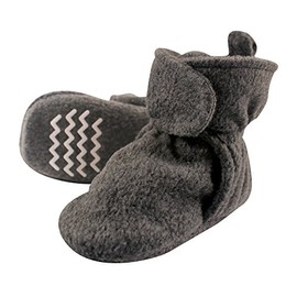 Hudson Baby Unisex-Baby Cozy Fleece Booties, Dark Gray, 6-12 Months