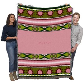 Pure Country Weavers Concho Springs Rose Blanket - Southwest Native American Inspired - Gift Tapestry Throw Woven from Cotton - Made in The USA (72x54)