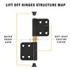 3.5 inch Lift Off Hinge 6 Pack Black Door Hinges