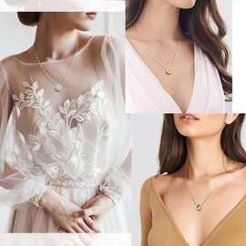 SEIHOP August Birthstone Necklaces Silver Plated Round Shape Pendant Green Birthstone Necklace Jewelry Birthday Gifts for Men and Women KP0167A