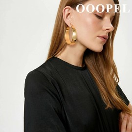 OOOPEL 10mm Thick Chunky Gold Hoops Earrings for Women 14K Real Gold Plated Hoop Earrings for Women Hypoallergenic Lightweight Big Gold Hoop Earring Jewelry Gifts 30/40/50/60MM